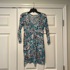 Lilly Pulitzer. Cotton dress. Blue pattern. Xsmall